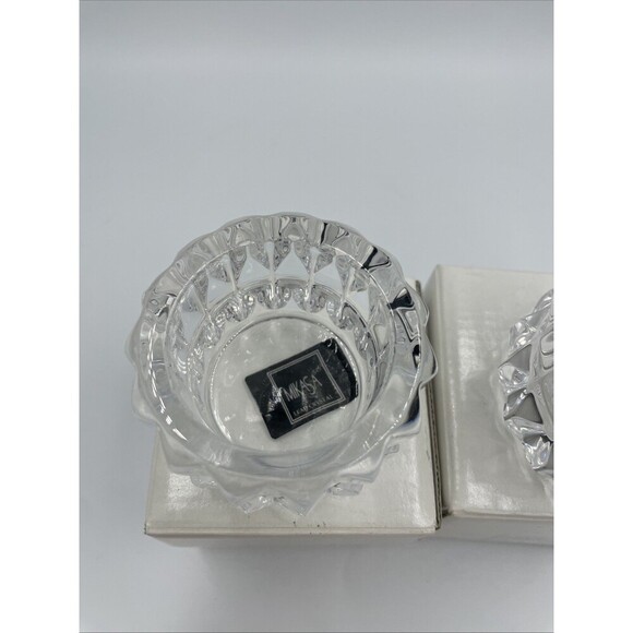 Mikasa Round Crystal Votive Candle Holder Impulse Set Of 2 New 2 Inches NIB - Picture 4 of 10